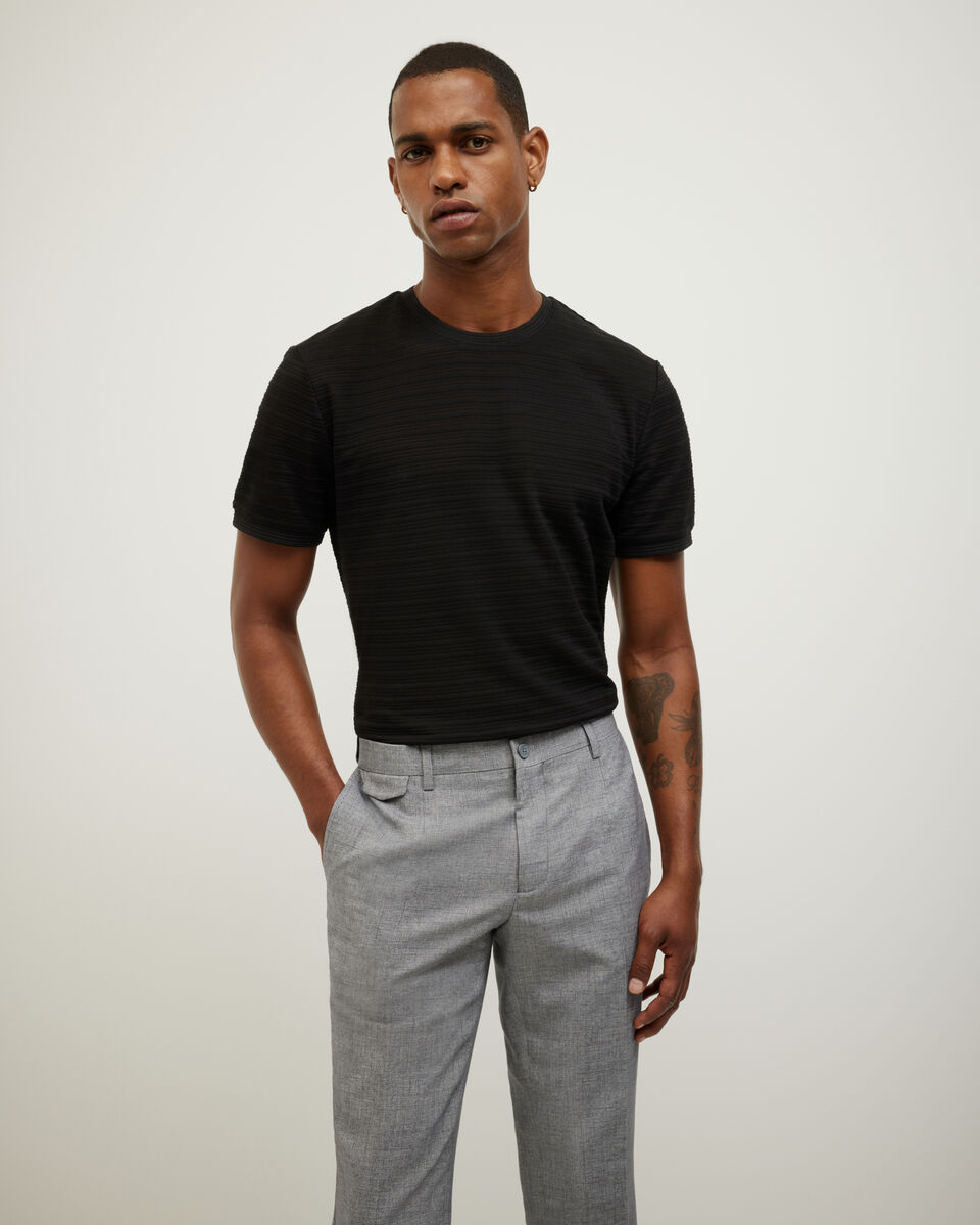 Stripe Jacquard Tee, Black, hi-res